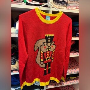 Norther Pole Ugly Christmas Sweater - Chipmunk Nutcracker Red Sweater - M Size